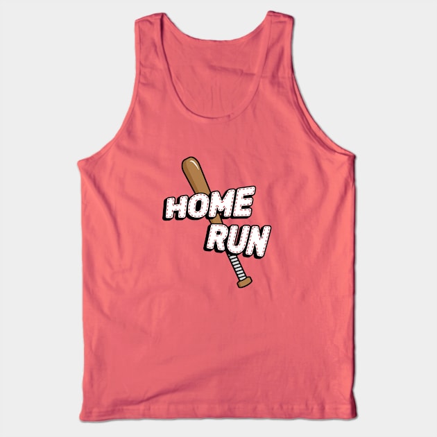 Home Run Baseball Tank Top by Adrian's Outline